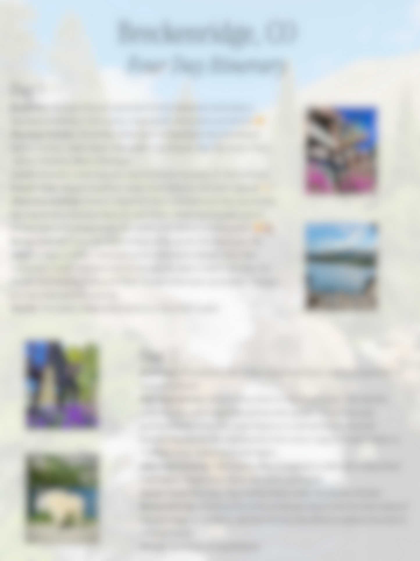 Breckenridge, CO Four-Day Itinerary - Summer Edition