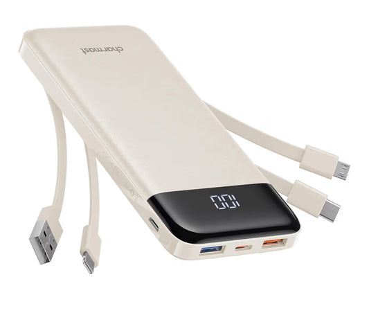 Portable Charger with Built-in Cables