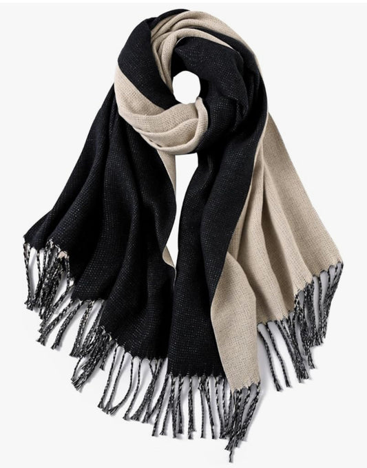Pashmina - Reversible Black & Grey