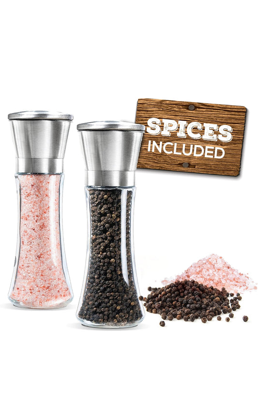 Prefilled Stainless Steel Salt/Pepper
