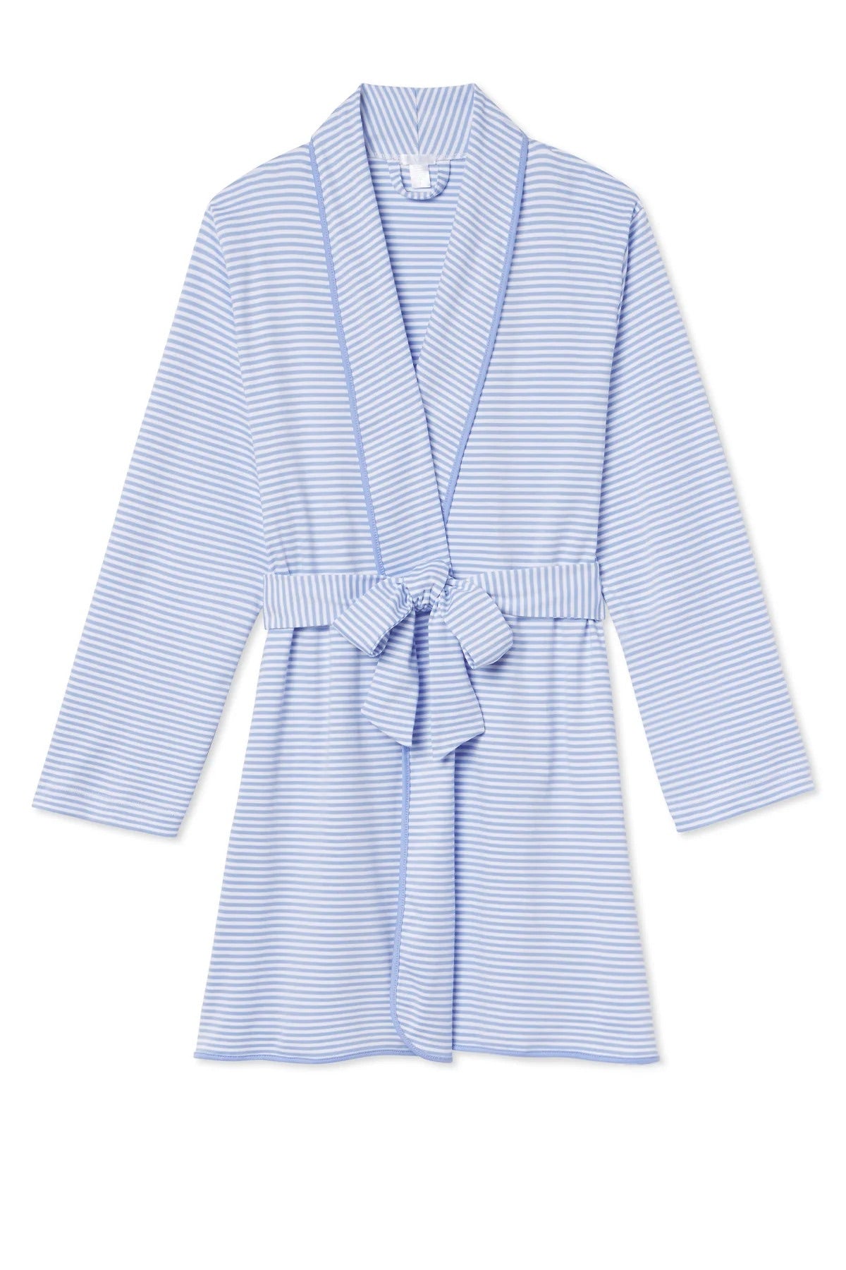 Lake Pajamas - Pima Short Robe in Hydrangea